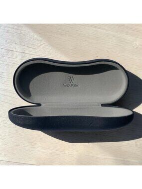Vera Wang Eyeglasses Hard Clam Shell Case Black With Soft Gray Interior